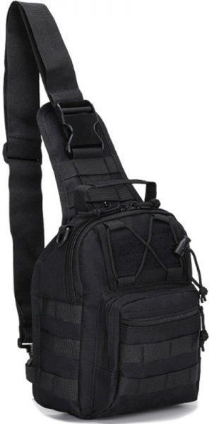 Сумка ESDY черный 7 л тактическая плечевая EDC