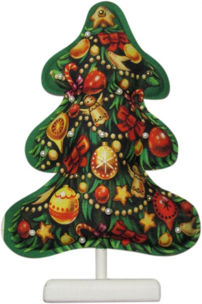 Прикрашанняе новорічне на подвці Ялинка іграшки з перлами 30 см