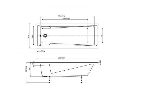 Ванна EGO Smart 170x70