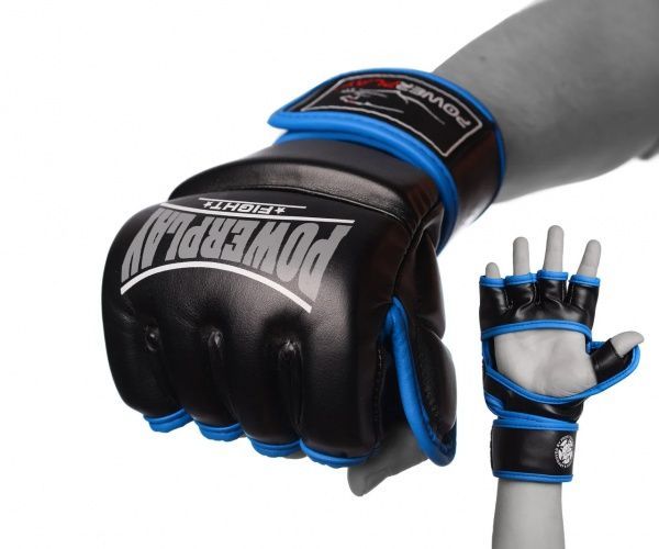 Перчатки для MMA PowerPlay р. M 6oz 3058 черный с синим