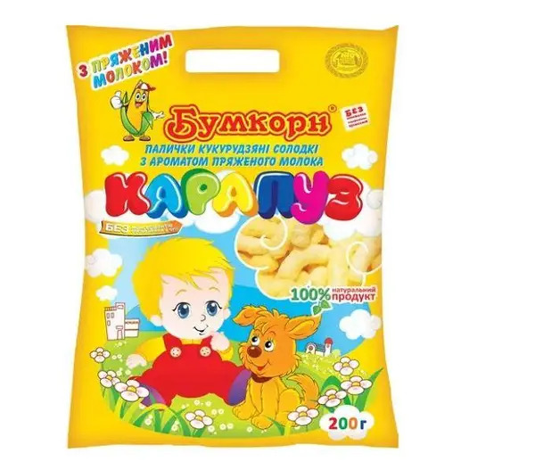 Палички кукурудзяні Бумкорн Карапуз топлене молоко 200 г