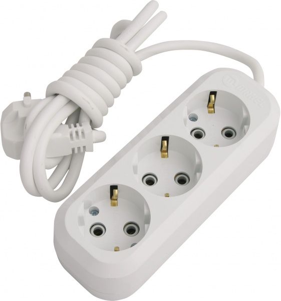 Удлинитель Makel с заземлением 3 гн. белый 3 м MGP133 