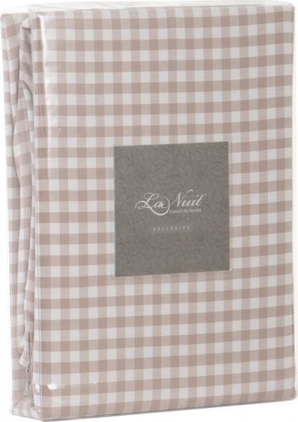 Комплект постільної білизни Stonewash beige 1,5 бежево-білий La Nuit 