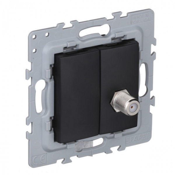 Розетка оконечная с заземлением Efapel Latina IP20 черный матовый 4797912 SPM