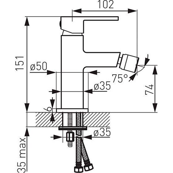 Змішувач для біде Ferro Zicco BZI6 хром