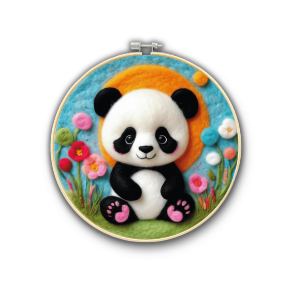 Набор для валяния картины из шерсти Обними панды Brushme