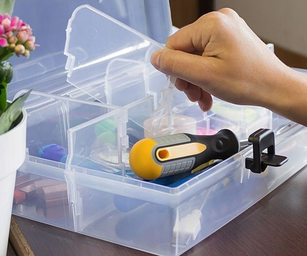Органайзер для дрібних деталей для метизів Prosperplast прозорий (359x238x85) 6 секцій (NUN14) 14