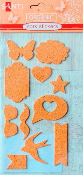 Набор наклеек пробковый стикер 11 шт.