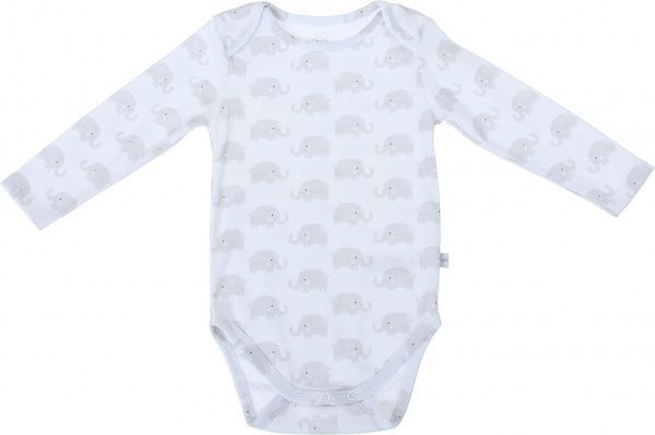 Комбинезон детский ясельный Слоны р.68 бело-серый 494-222-17 