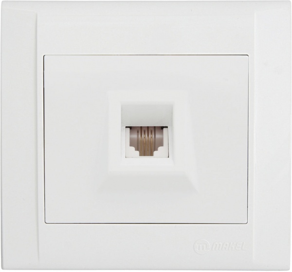 Розетка телефонная Makel Defne белый 42001014