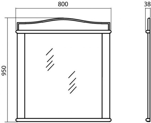 Дзеркало Aqua Rodos Мікела 80 см біле 