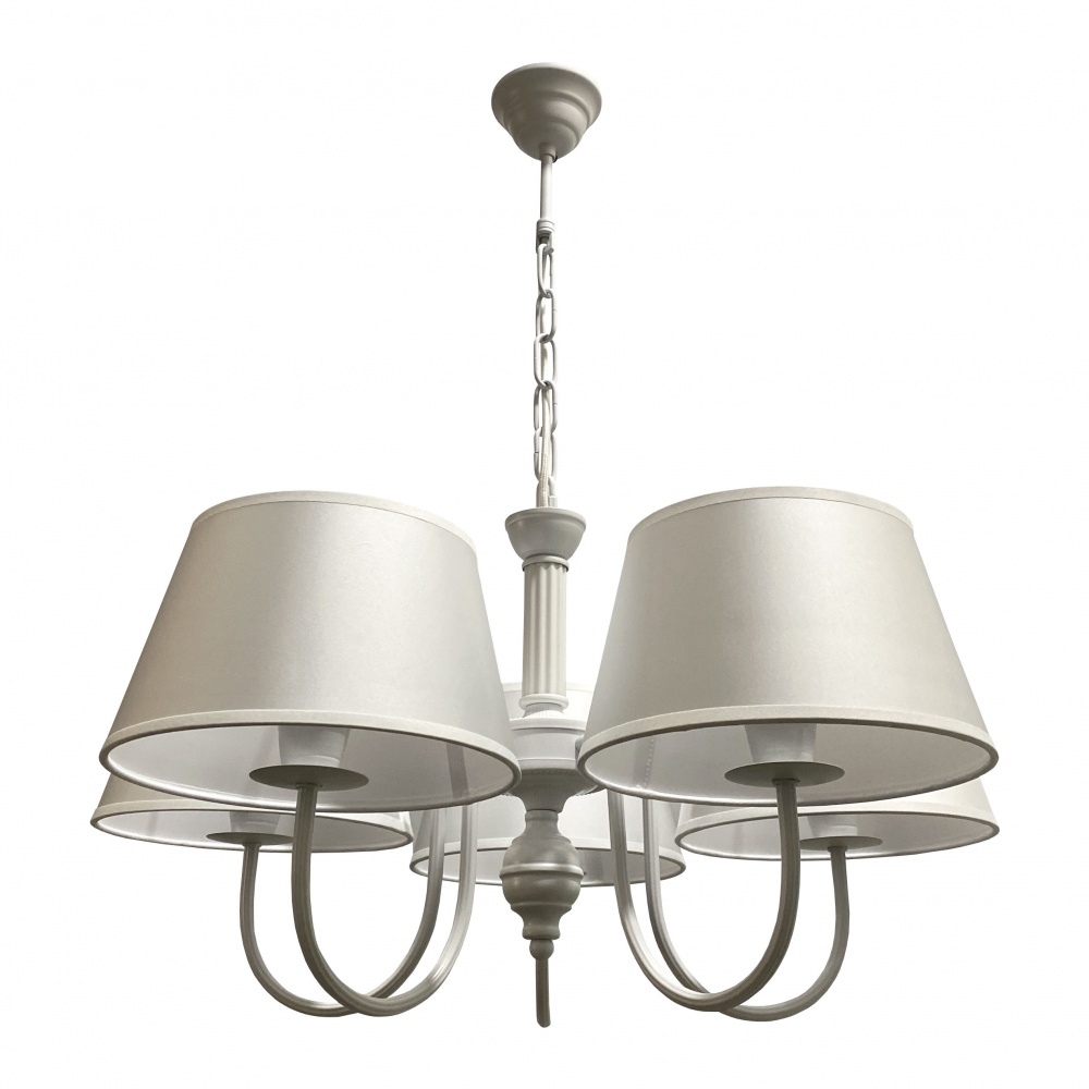 Люстра подвесная Геотон Октавия-245WH 5x40 Вт E14 белый 49540