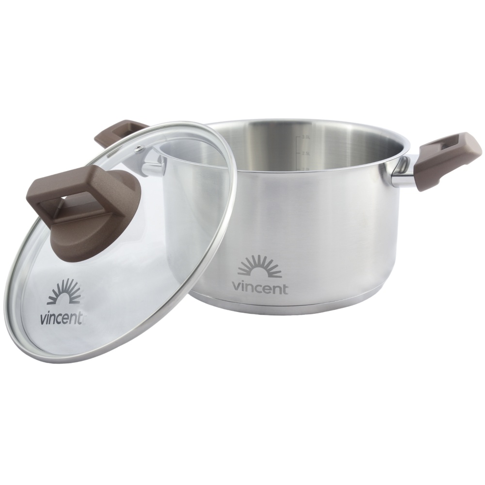 Кастрюля с крышкой Vincent 20 см 3,3 л VC-3186-20