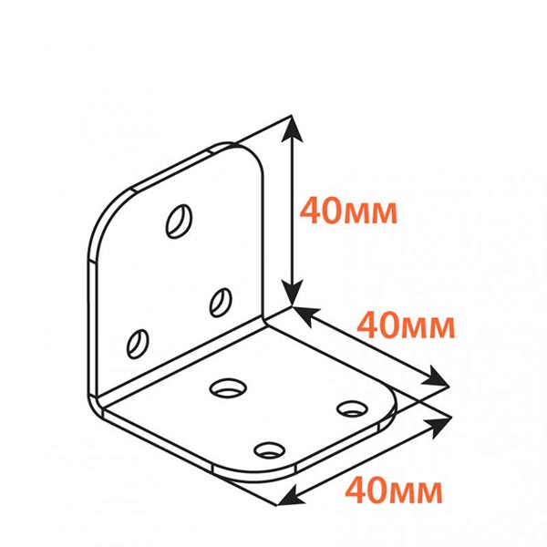 Кутник перфорований Kolchuga рівносторонній 40x40x40 мм 2,5 мм