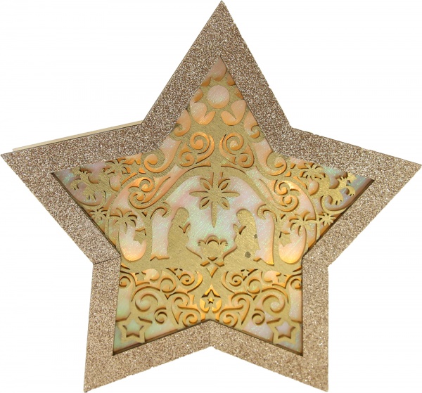 Украшение новогоднее Звездочка с луной 20 см белый 1220225