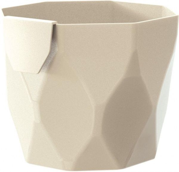 Кашпо пластиковое Prosperplast Rocka круглый 1л кремовый (70992-728) 