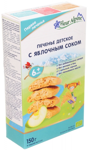 Печиво Fleur Alpine Organic з яблучним соком 150 г