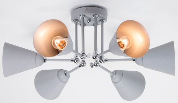 Люстра стельова Strotskis Nigella 6x60 Вт E27 сірий/металік 70052/6 