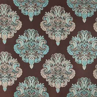 Тканина портьєрна 280 см жакард коричнева 