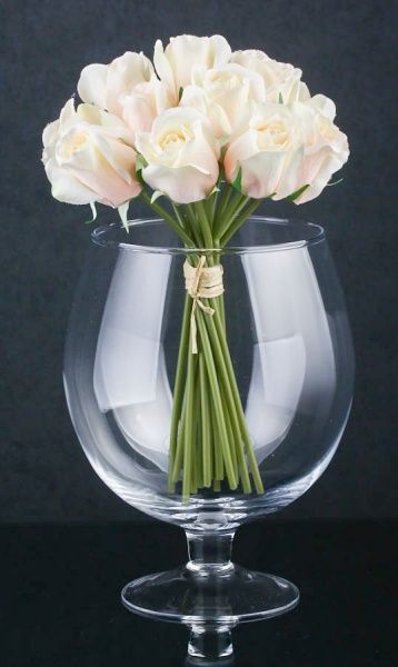 Ваза стеклянная прозрачная коньячка 24 см