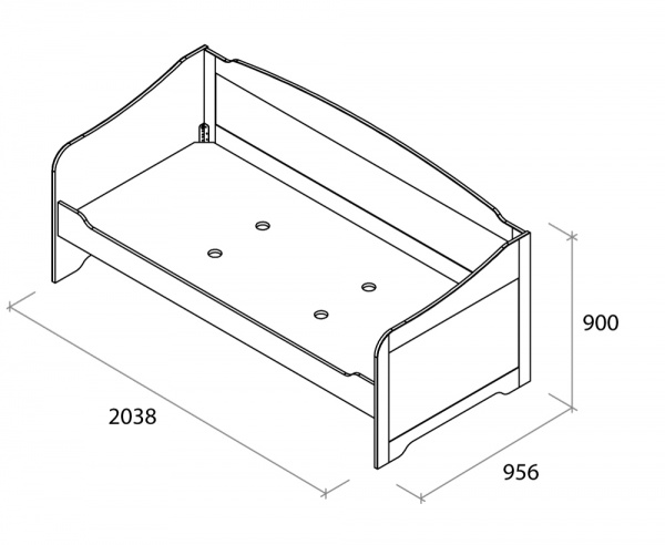 Кровать детская Aqua Rodos Bianca 90x200 см белый матовый 