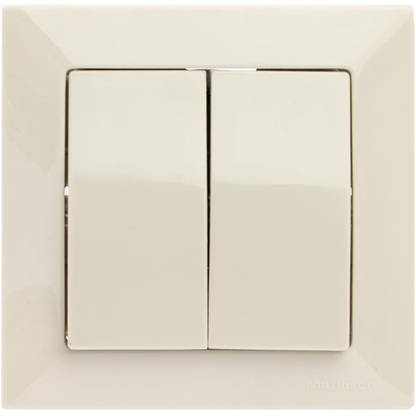 Выключатель двойной Mutlusan Candela кремовый