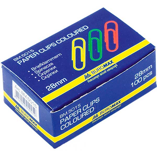 Скрепки Buromax 28 мм 100 шт