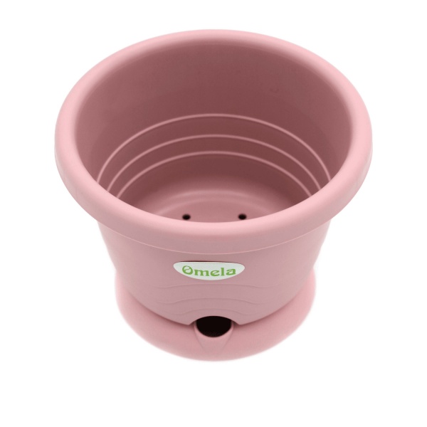 Горщик пластиковий Омела Пастель круглий пудровий 