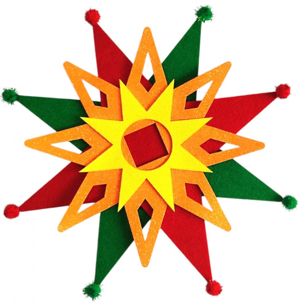 Декор из фетра Діамантові ручки Рождественская звезда 125374 27 см разноцветный