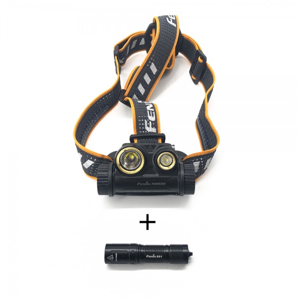 Фонарик на голову Fenix HM65R+ФОНАРЬ РУЧНОЙ FENIX E01 V2.0 В ПОДАРОК