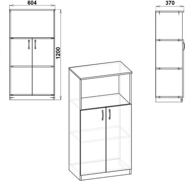 Шкаф Компанит КШ-15 дуб сонома 