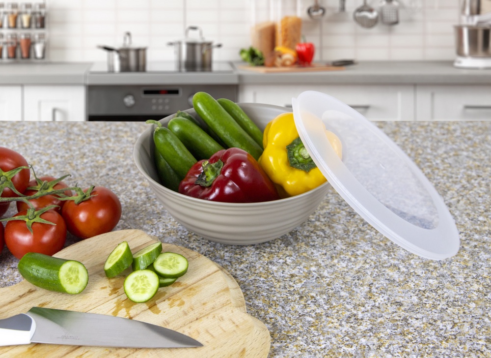 Миска с крышкой Eurogold Venus 1 л бежевый