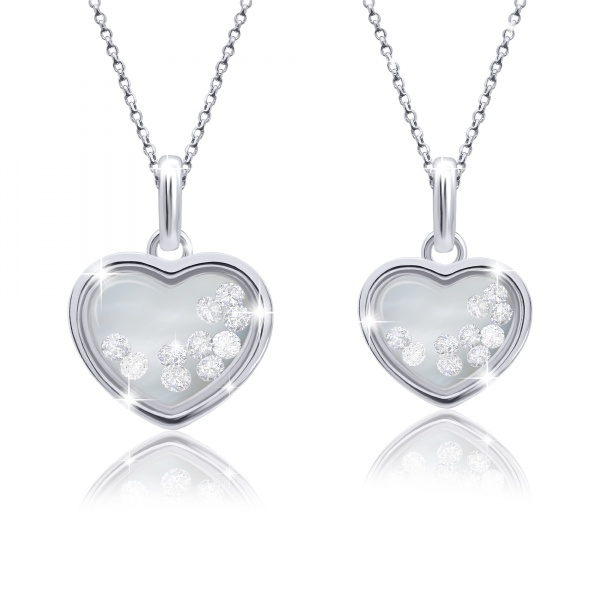 Кулон UMa&UMi Серце велике з рухливими безбарвними вставками