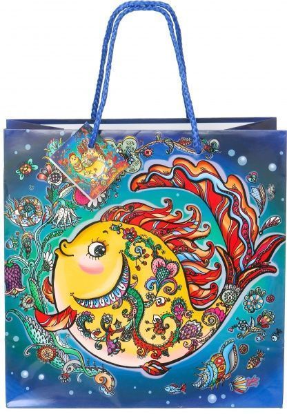 Пакет бумажный Рыбонька 22,5x22,5x11 см