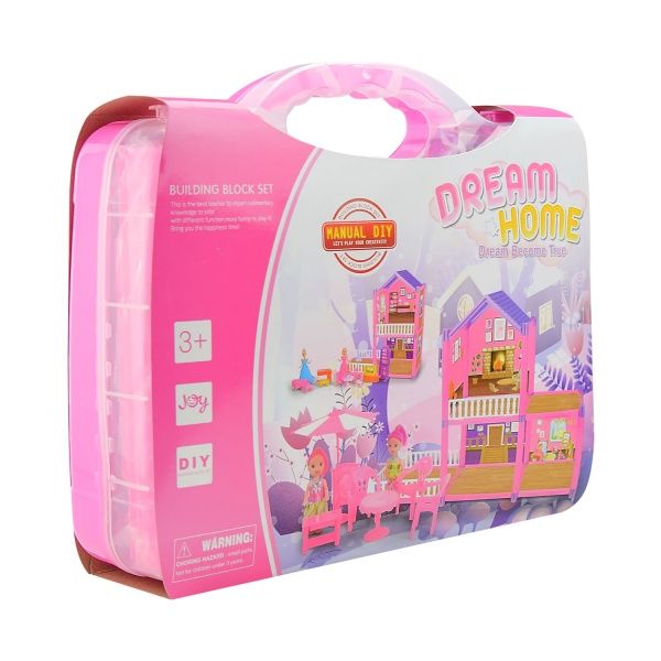 Игровой набор домик с куклой, аксессуарами в чемодане, в ассортименте SH369