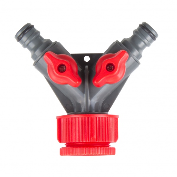 Розподільник 2-канальний з 2-ма запірними незалежними кранами