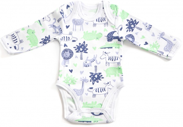 Боді дитяче унісекс GABBI ВD-23-1 зоопарк р.56 із принтом 13639 