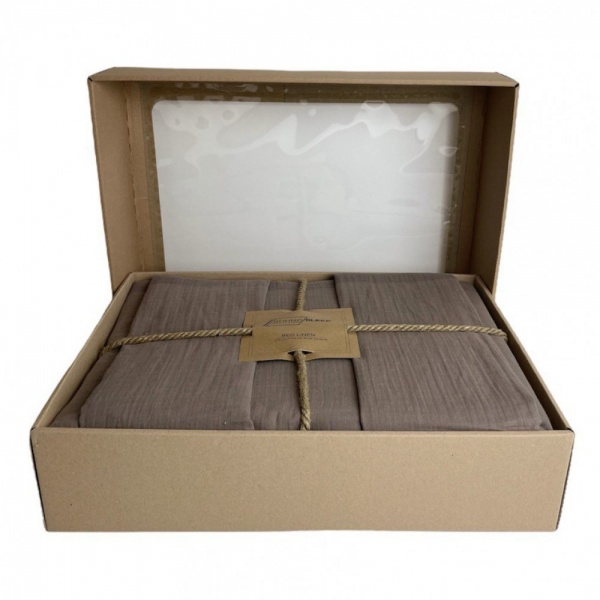 Комплект постельного белья Muslin Сoffee 2.0 кофейный SoundSleep 