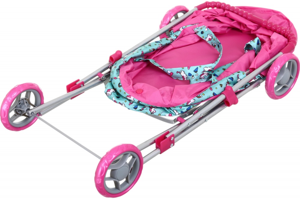 Коляска для ляльок PIXIE 63.5х36х73 см блакитно-рожевий 9308