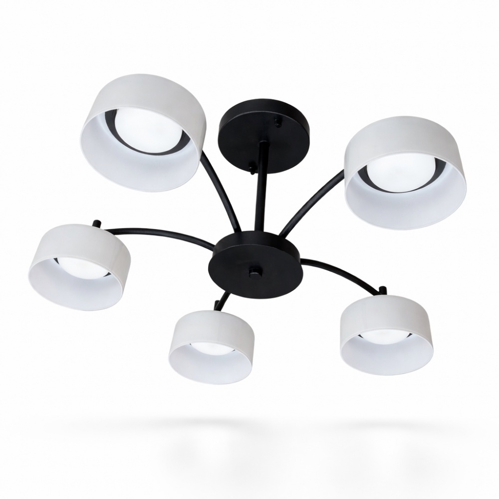 Люстра потолочная LIGHT SET DUSHA MS241 5x12 Вт GX53 черный/молочный