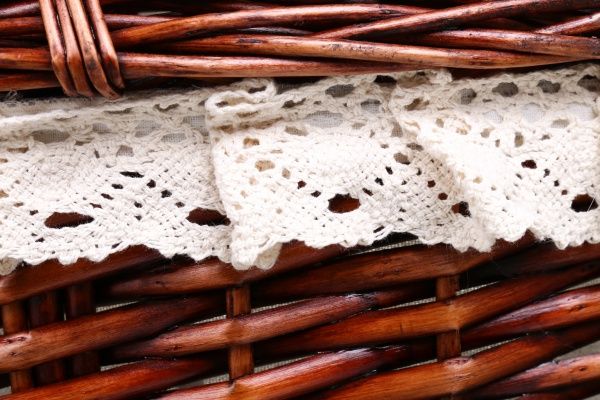 Корзина плетеная с текстилем Tony Bridge Basket 43x38x18/42 см ESTR14-7-1 