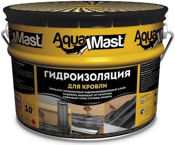 Мастика бітумно-гумова TECHNONICOL Aquamast для покрівлі 10 л