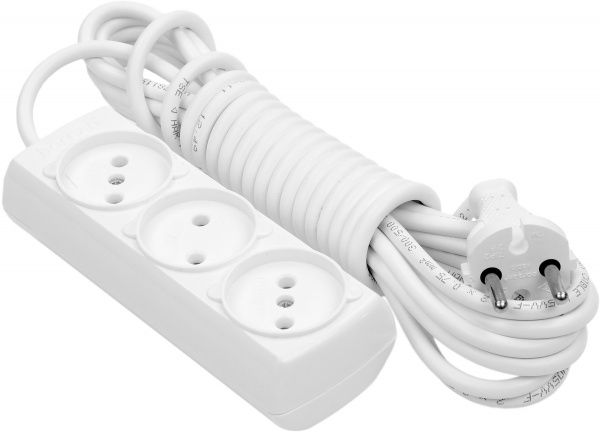 Удлинитель Borsan без заземления 3 гн. белый 5 м BR-1543-5 