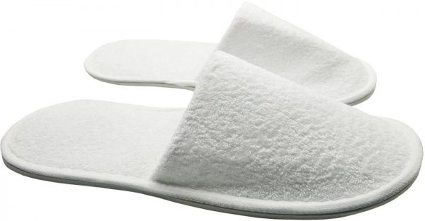 Тапочки одноразовые махровые ЕВА комбинированные для отелей с закрытым носком белый HSG