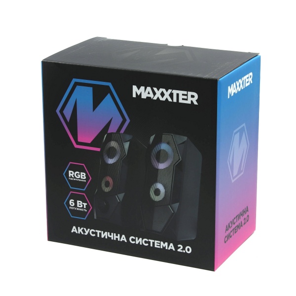 Колонки Maxxter CSP-U002RGB 2.0 black 
