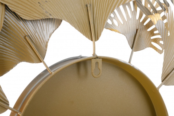 Годинник настінний металевий 70х70 см золотий із сірим