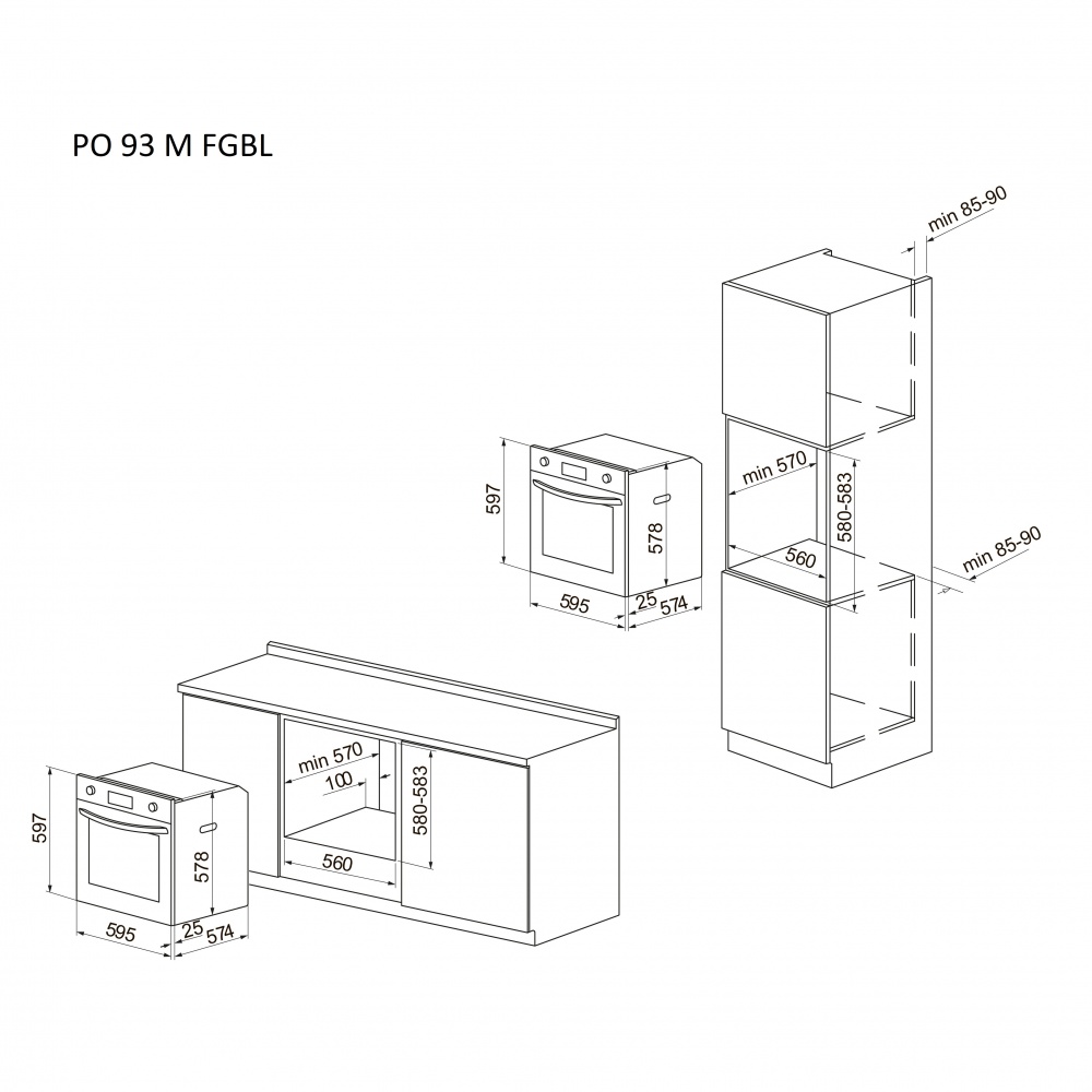 Духовой шкаф Pyramida PO 93 M FGBL