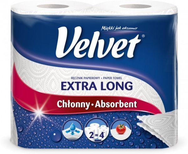 Паперові рушники Velvet Extra Long двошаровий 2 шт.