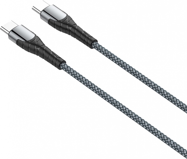 Кабель ColorWay USB Type-C - USB Type-C (PD Fast Charging 65W) 3А 1 м grey (CW-CBPDCC040-GR) 
