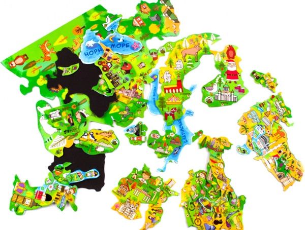 Карта-пазл Зірка магнітна Мандруємо Європою 93877